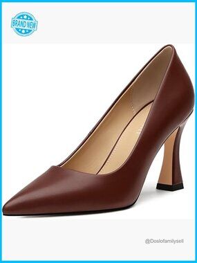 Pointed Toe Stiletto Pumps 3.2 Inch High Heels Slip On Classic Dress Shoes for